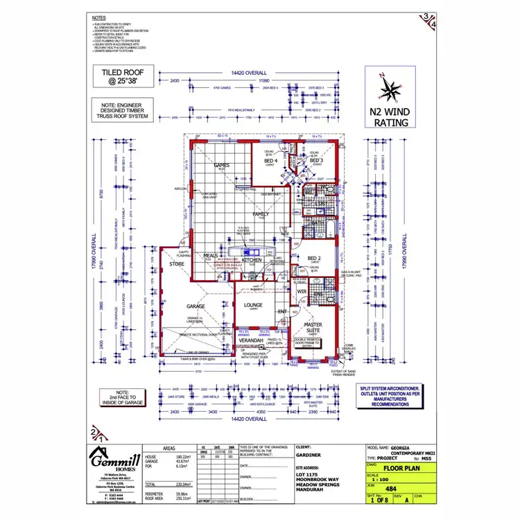 Floorplan of Homely house listing, 7 Moonbrook Way, Meadow Springs WA 6210