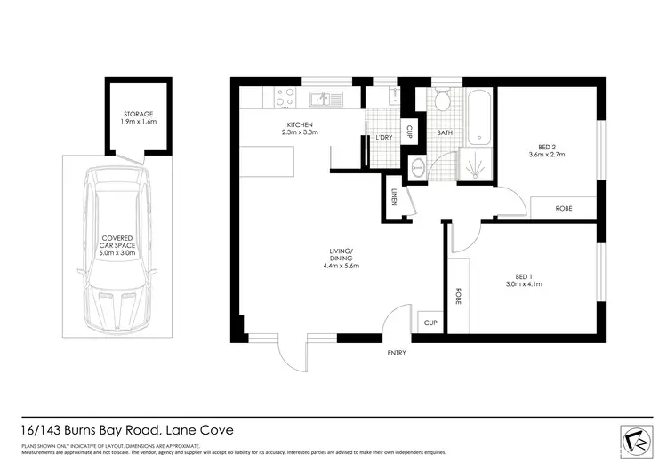 Floorplan of Homely unit listing, 16/143 Burns Bay Road, Lane Cove NSW 2066