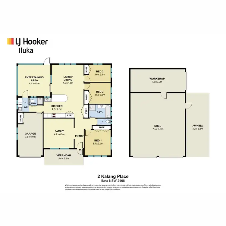 Floorplan of Homely house listing, 2 Kalang Place, Iluka NSW 2466
