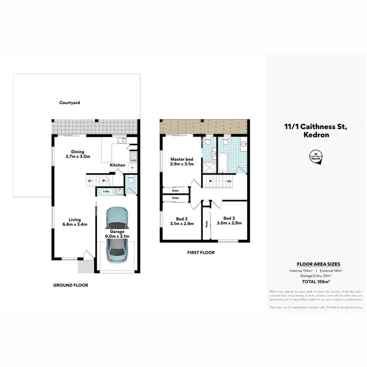 Floorplan of Homely townhouse listing, 11/1 Caithness Street, Kedron QLD 4031
