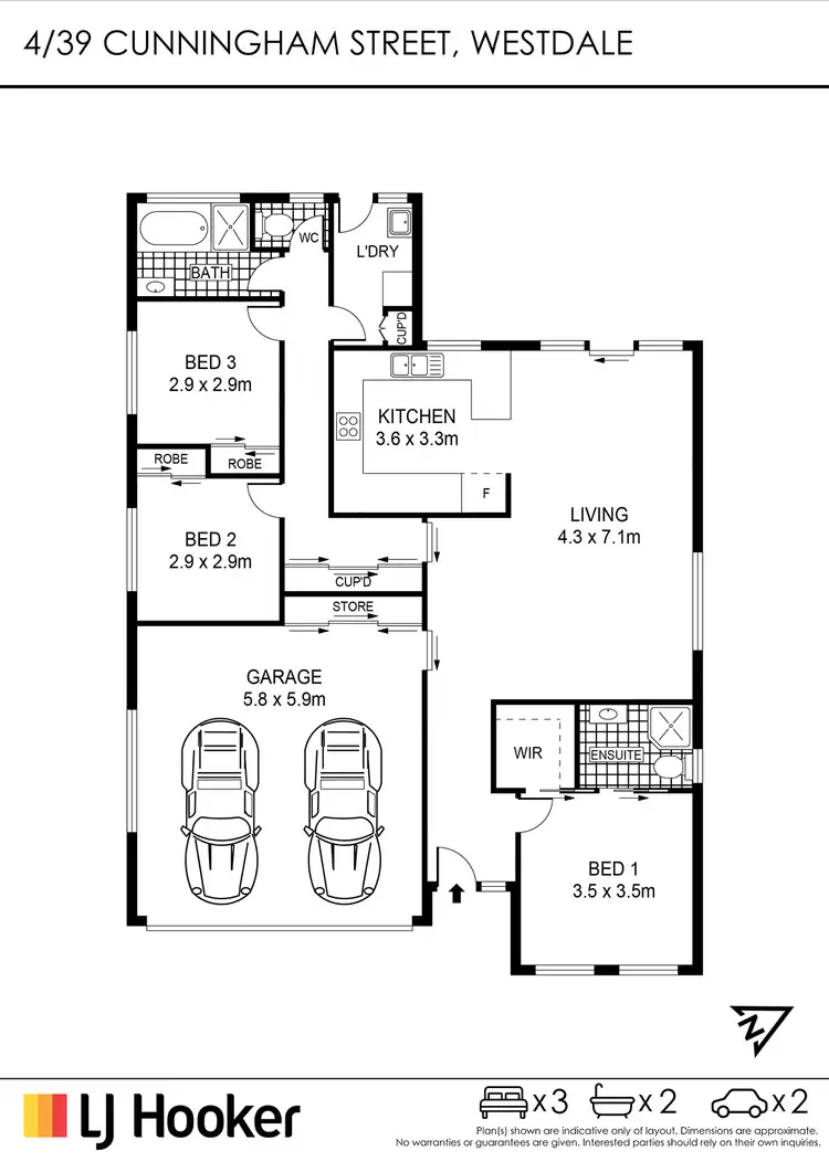 Floorplan of Homely villa listing, 4/39 Cunningham Street, Westdale NSW 2340