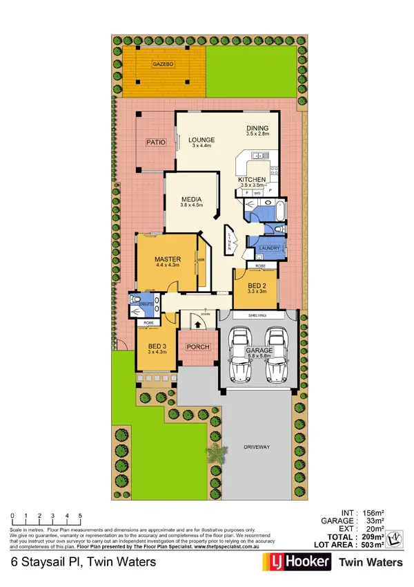 Floorplan of Homely house listing, 6 Staysail Place, Twin Waters QLD 4564