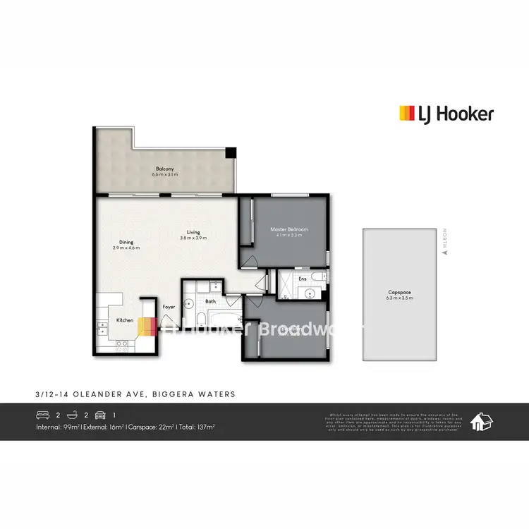 Floorplan of Homely apartment listing, 3/12-14 Oleander Avenue, Biggera Waters QLD 4216