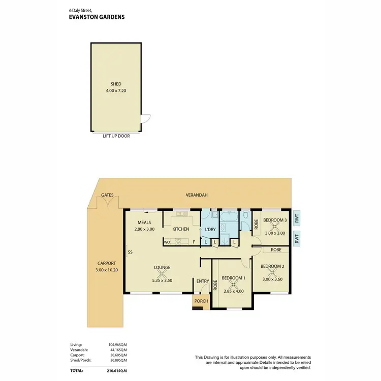Floorplan of Homely house listing, 6 Daly Street, Evanston Gardens SA 5116