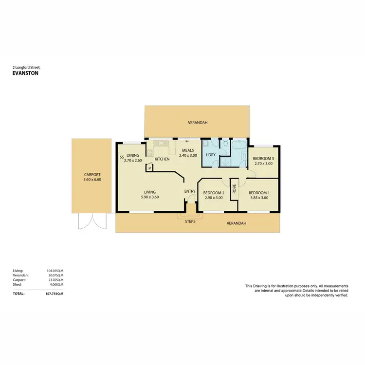 Floorplan of Homely house listing, 2 Longford Street, Evanston SA 5116