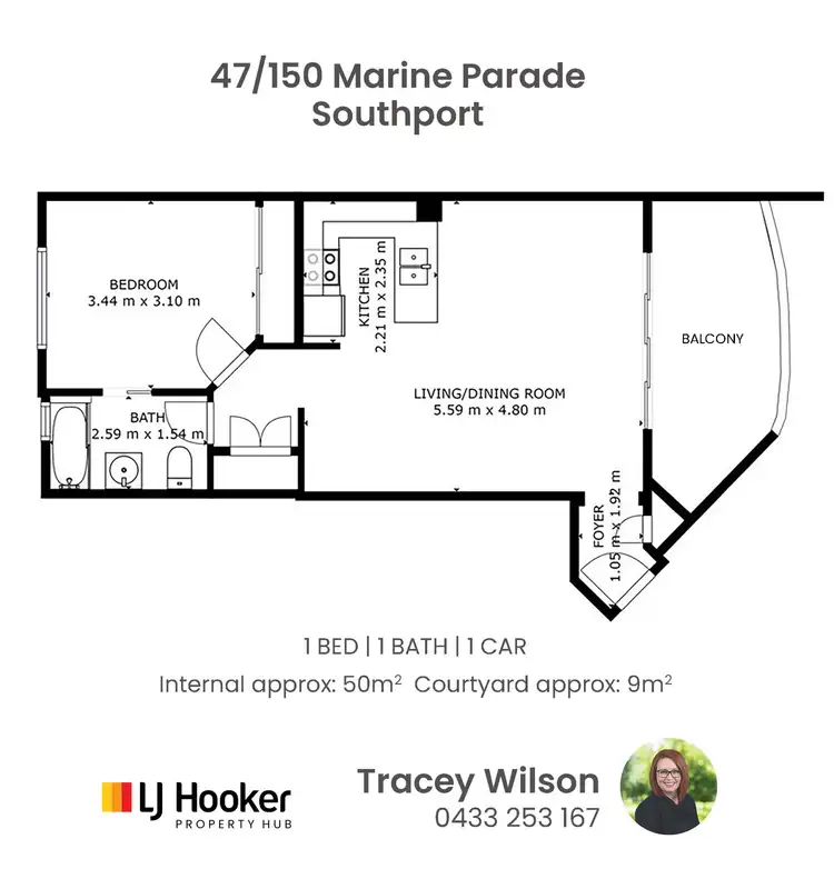 Floorplan of Homely unit listing, 47/150 Marine Parade, Southport QLD 4215