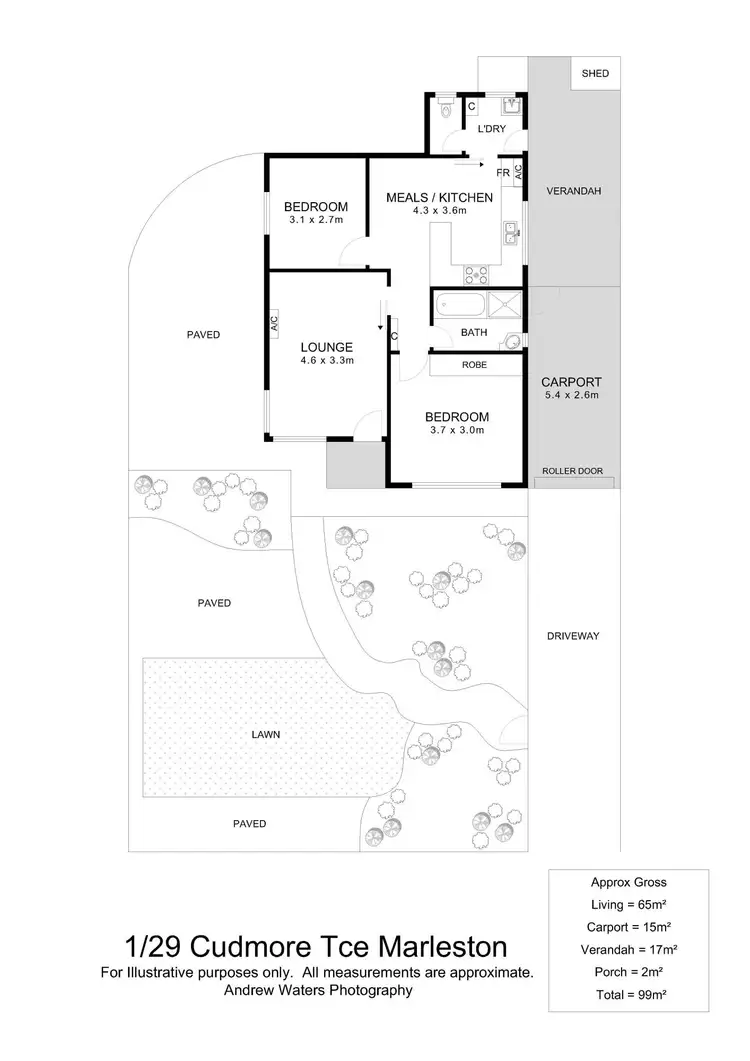 Floorplan of Homely unit listing, 1/29 Cudmore Terrace, Marleston SA 5033