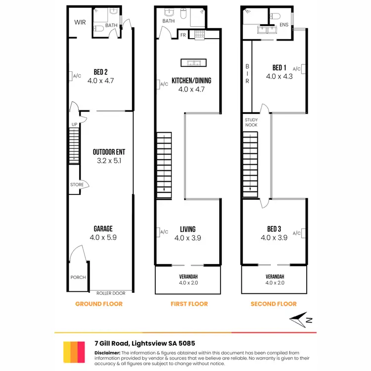 Floorplan of Homely townhouse listing, 7 Gill Road, Lightsview SA 5085