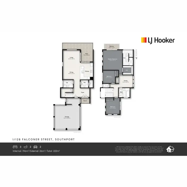 Floorplan of Homely semi-detached listing, 1/128 Falconer Street, Southport QLD 4215