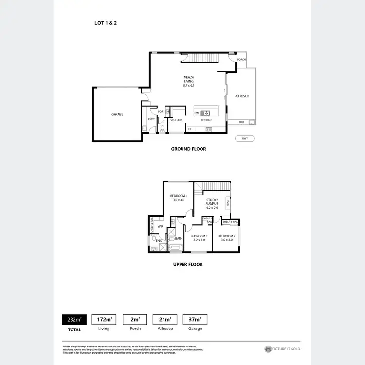 Floorplan of Homely townhouse listing, 1-3/11 Bartlett Terrace, Semaphore Park SA 5019