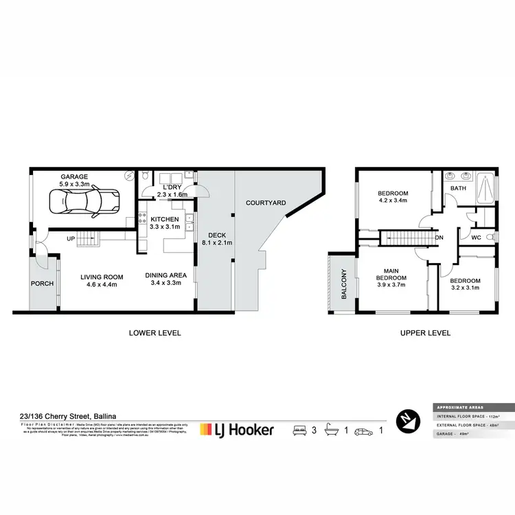 Floorplan of Homely townhouse listing, 23/136 Cherry Street, Ballina NSW 2478