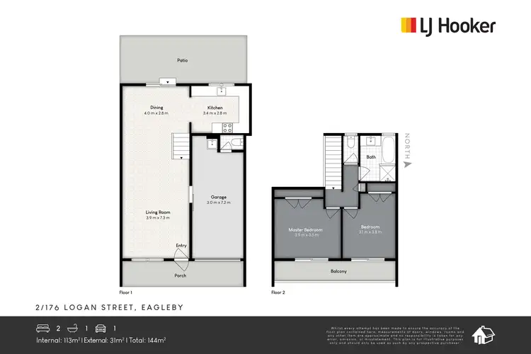 Floorplan of Homely townhouse listing, 2/176-178 Logan Street, Eagleby QLD 4207