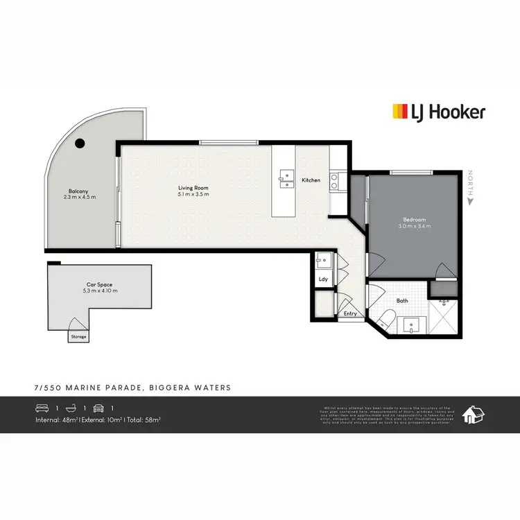 Floorplan of Homely unit listing, 7/550 Marine Parade, Biggera Waters QLD 4216