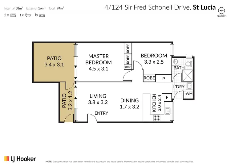 Floorplan of Homely unit listing, 4/124 Sir fred Schonell Drive, St Lucia QLD 4067