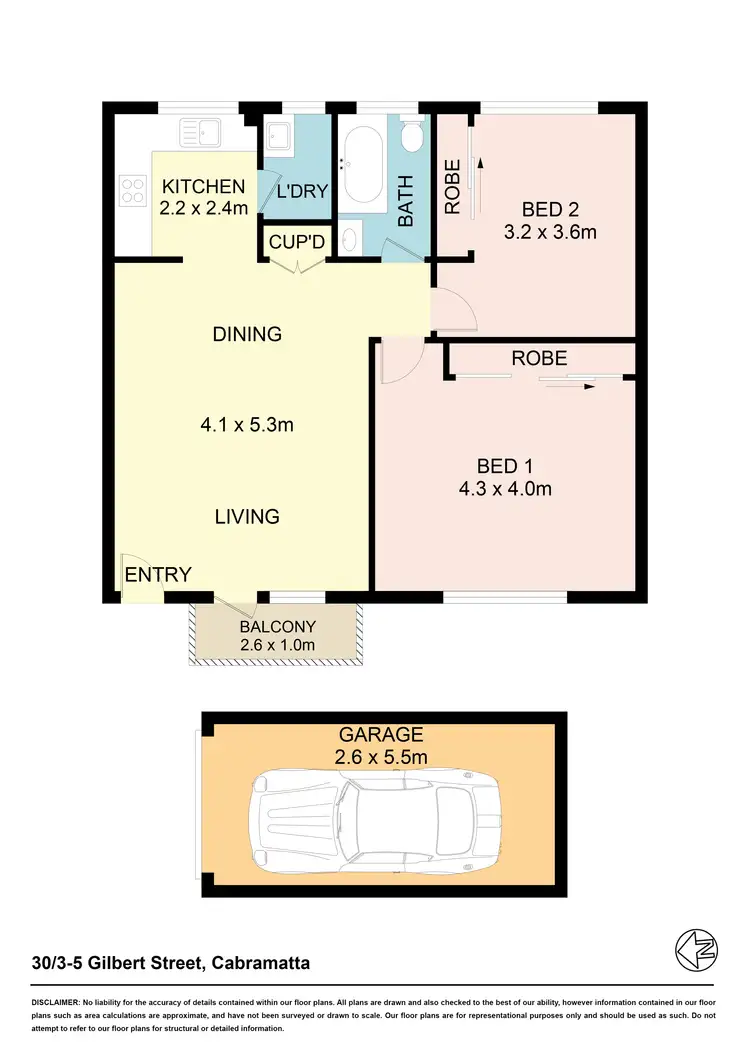 Floorplan of Homely unit listing, 30/3 Gilbert St, Cabramatta NSW 2166