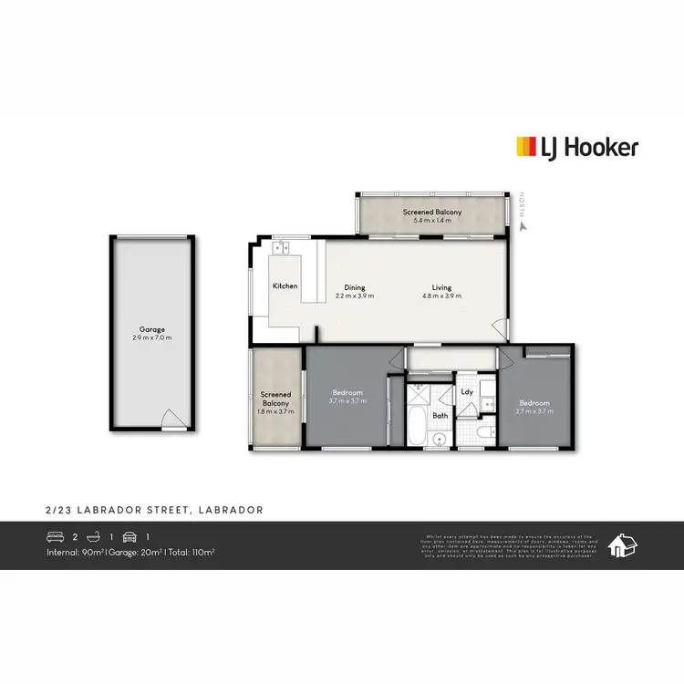 Floorplan of Homely unit listing, 2/23 Labrador Street, Labrador QLD 4215