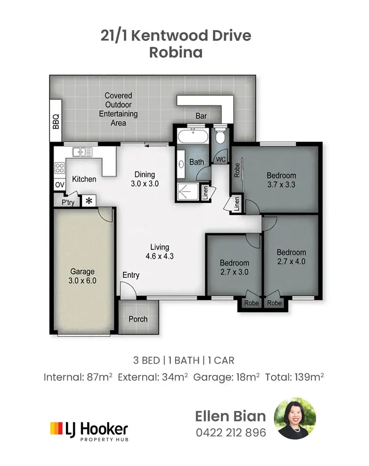Floorplan of Homely townhouse listing, 21/1 Kentwood Drive, Robina QLD 4226