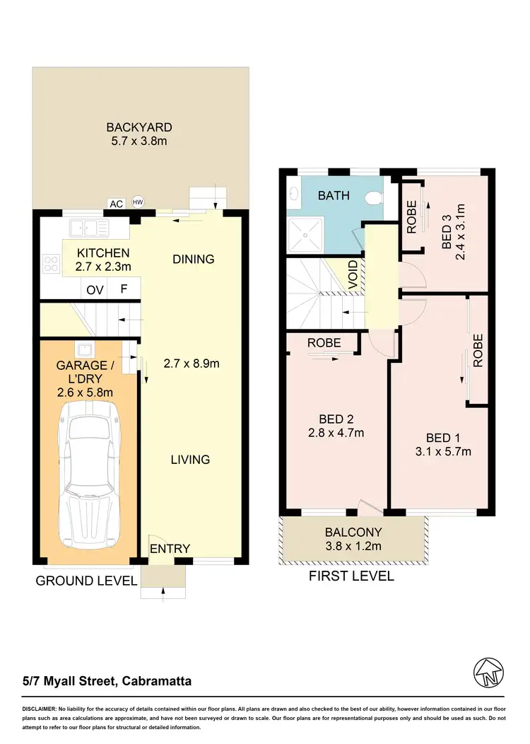 Floorplan of Homely townhouse listing, 5/7 Myall St, Cabramatta NSW 2166