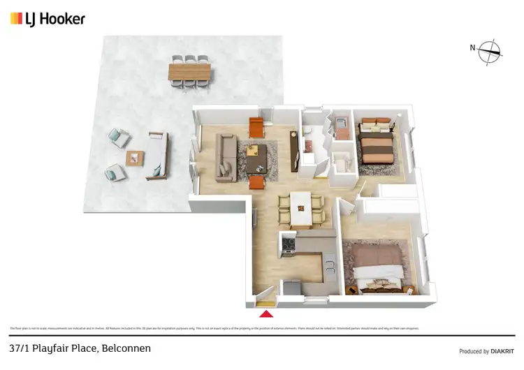 Floorplan of Homely unit listing, 37/1 Playfair Place, Belconnen ACT 2617