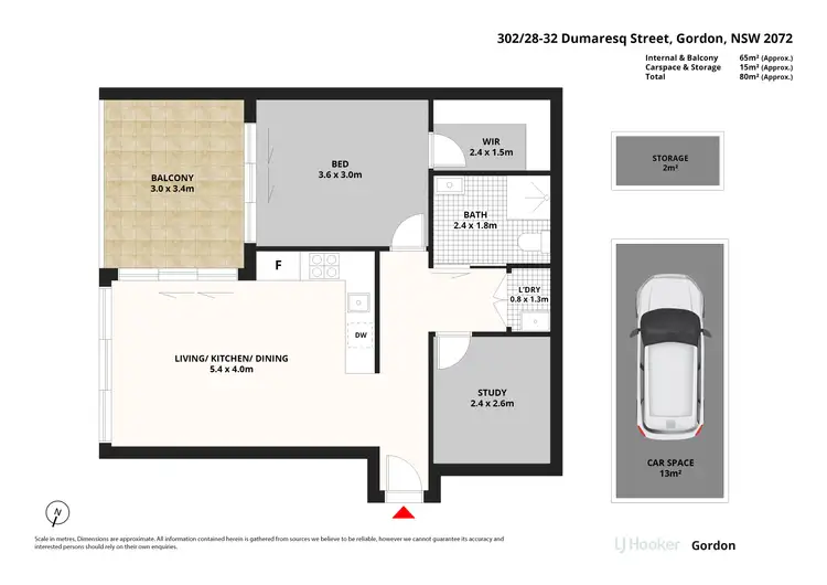 Floorplan of Homely apartment listing, 302/28-32 Dumaresq Street, Gordon NSW 2072