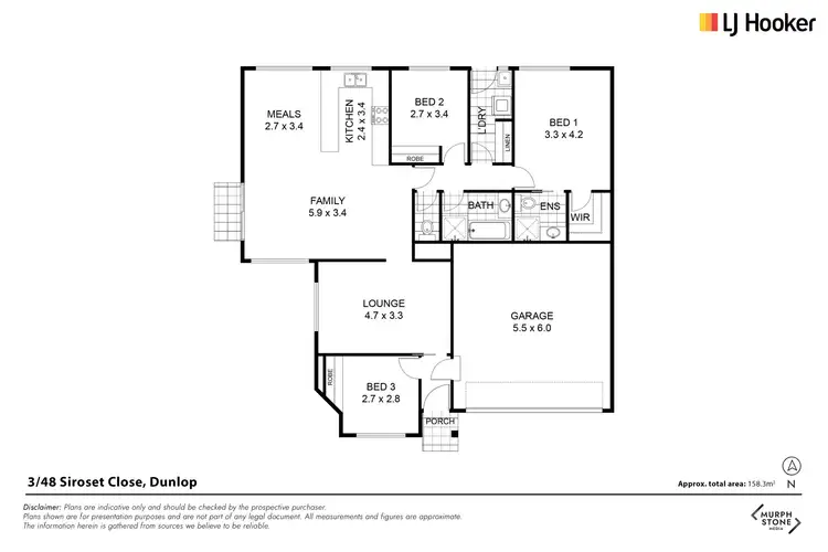 Floorplan of Homely townhouse listing, 3/48 Siroset Close, Dunlop ACT 2615