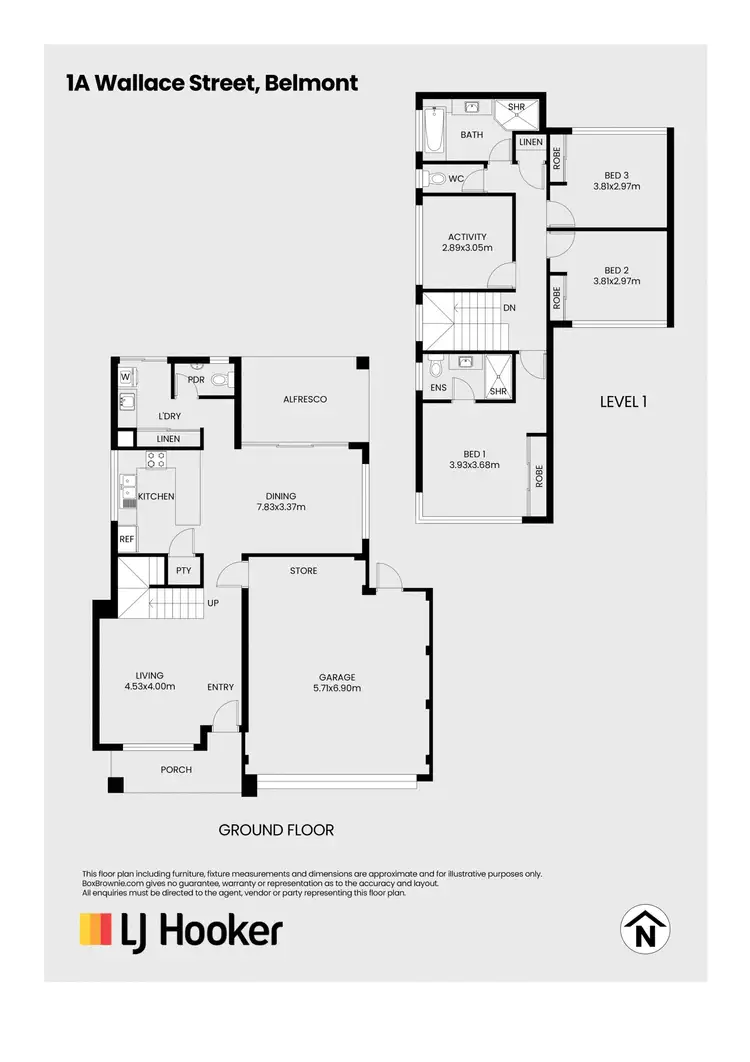 Floorplan of Homely townhouse listing, 1B Wallace Street, Belmont WA 6104