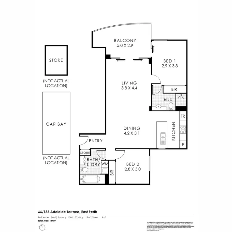 Floorplan of Homely apartment listing, 66/188 Adelaide Terrace, East Perth WA 6004