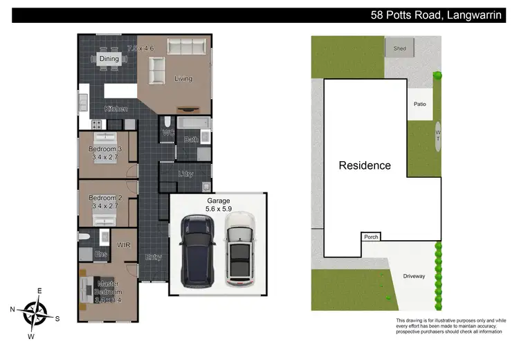 Floorplan of Homely house listing, 58 Potts Road, Langwarrin VIC 3910