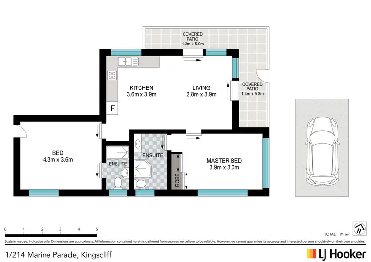 Floorplan of Homely unit listing, 1/214 Marine Parade, Kingscliff NSW 2487