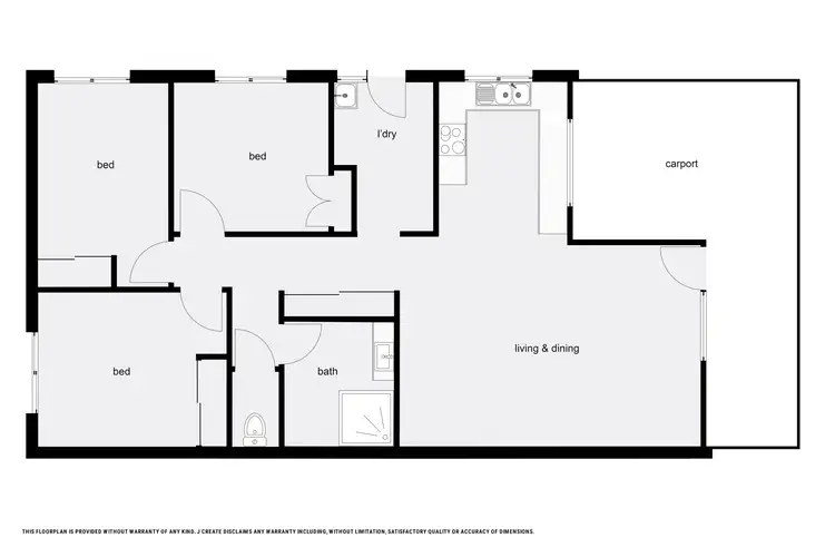 Floorplan of Homely semi-detached listing, 2/253 Pease Street, Edge Hill QLD 4870