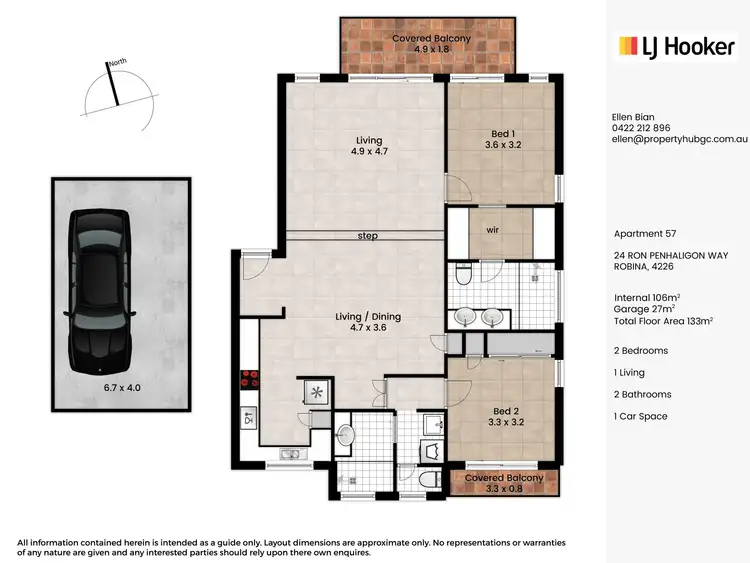 Floorplan of Homely apartment listing, 57/24 Ron Penhaligon Way, Robina QLD 4226