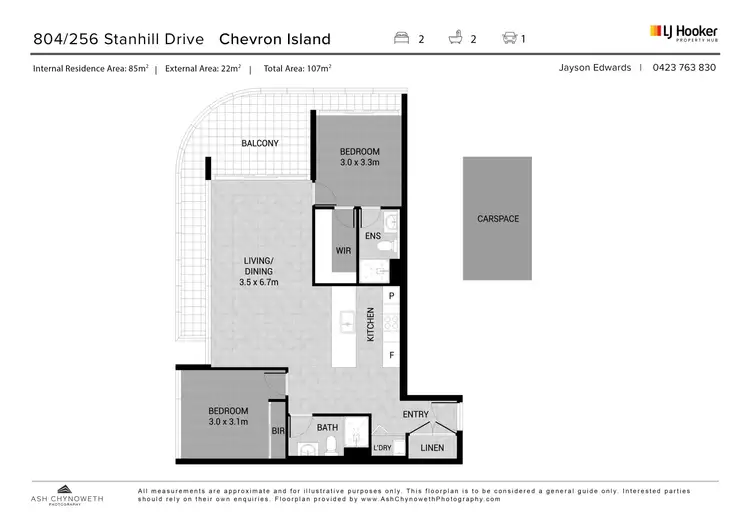 Floorplan of Homely apartment listing, 804/256 Stanhill Drive, Chevron Island QLD 4217
