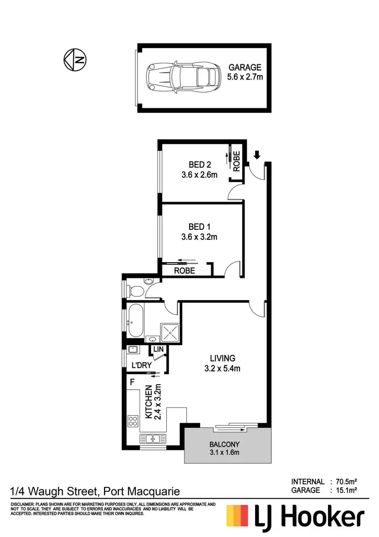 Floorplan of Homely unit listing, 1/4 Waugh Street, Port Macquarie NSW 2444