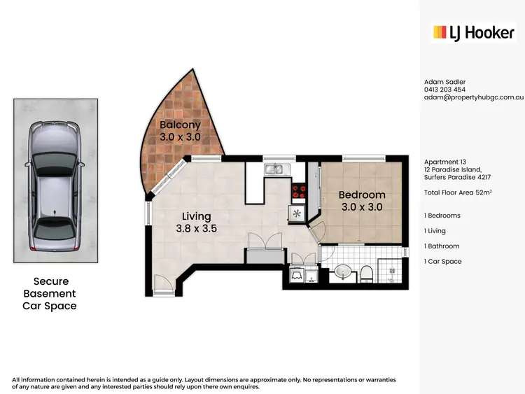 Floorplan of Homely unit listing, 13/12 Paradise Island, Surfers Paradise QLD 4217