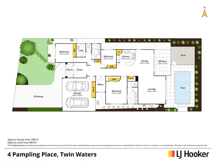 Floorplan of Homely house listing, 4 Pampling Place, Twin Waters QLD 4564