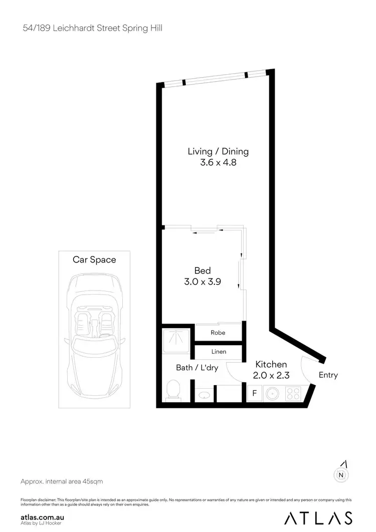 Floorplan of Homely apartment listing, 54/189 Leichhardt Street, Spring Hill QLD 4000