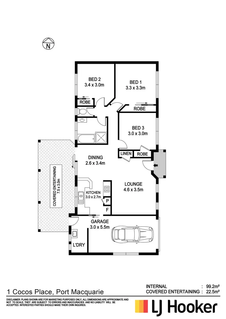Floorplan of Homely house listing, 1 Cocos Place, Port Macquarie NSW 2444