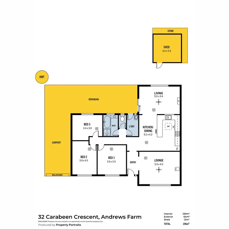 Floorplan of Homely house listing, 32 Carabeen Crescent, Andrews Farm SA 5114