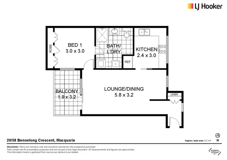 Floorplan of Homely unit listing, 20/58 Bennelong Crescent, Macquarie ACT 2614