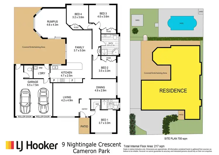Floorplan of Homely house listing, 9 Nightingale Crescent, Cameron Park NSW 2285