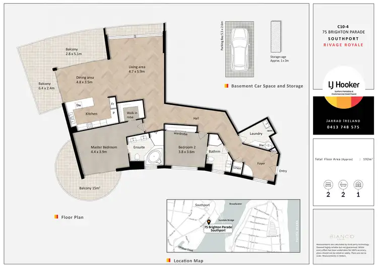 Floorplan of Homely apartment listing, C10-4/75 Brighton Parade, Southport QLD 4215