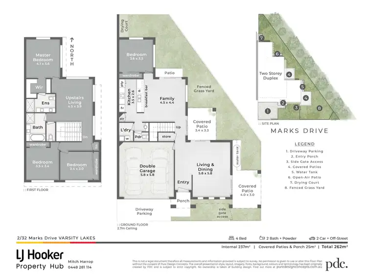 Floorplan of Homely semi-detached listing, 2/32 Marks Drive, Varsity Lakes QLD 4227