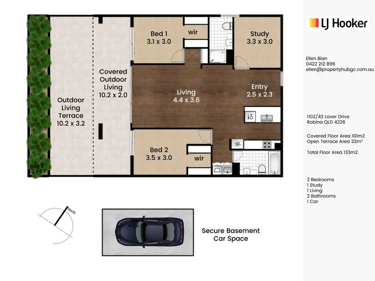 Floorplan of Homely apartment listing, 1102/42 Laver Drive, Robina QLD 4226