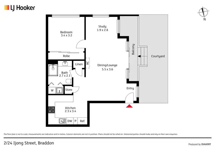 Floorplan of Homely apartment listing, 2/24 Ijong Street, Braddon ACT 2612