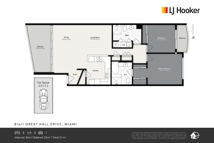 Floorplan of Homely apartment listing, B16/1 Great Hall Drive, Miami QLD 4220