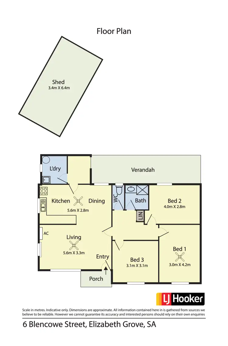 Floorplan of Homely house listing, 6 Blencowe St, Elizabeth Grove SA 5112