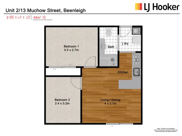 Floorplan of Homely flat listing, Unit 2/13 Muchow Street, Beenleigh QLD 4207