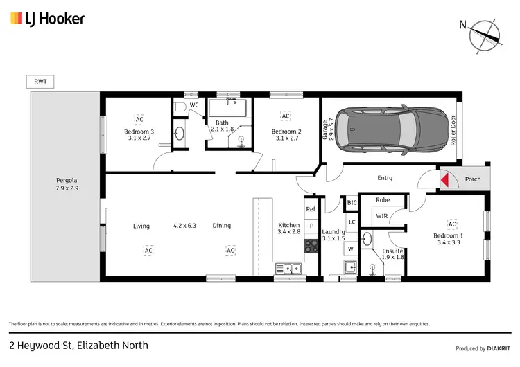 Floorplan of Homely house listing, 2 Heywood St, Elizabeth North SA 5113