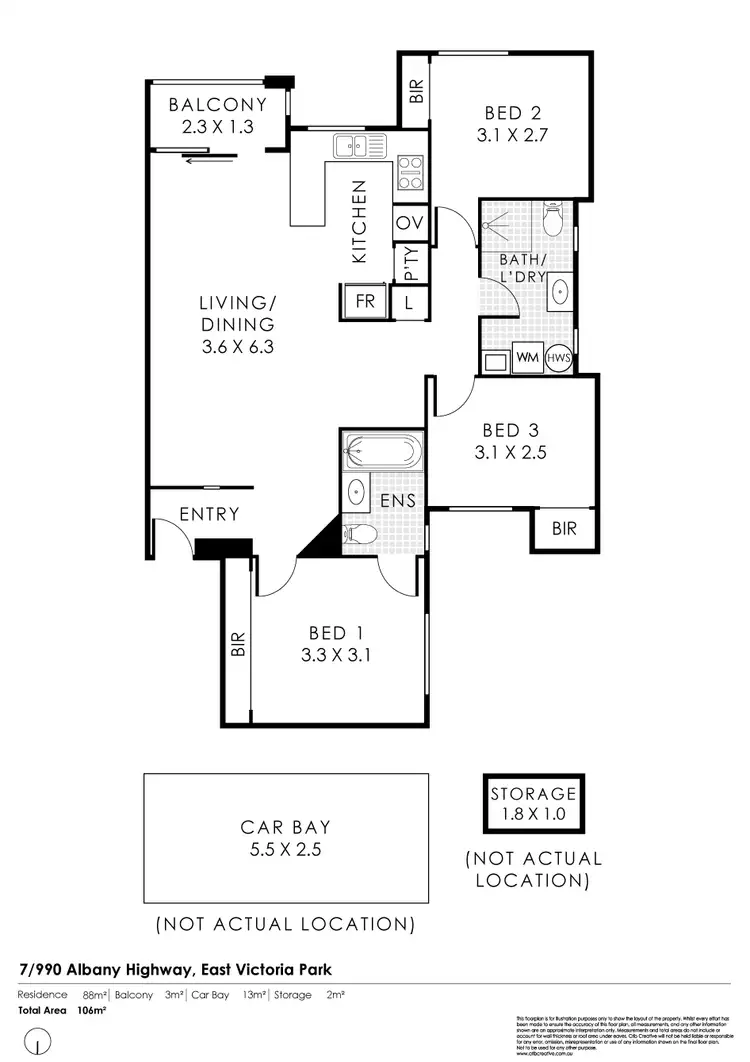 Floorplan of Homely apartment listing, 7/990 Albany Highway, East Victoria Park WA 6101