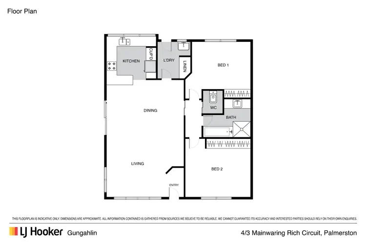 Floorplan of Homely townhouse listing, 4/3 Mainwaring Rich Circuit, Palmerston ACT 2913